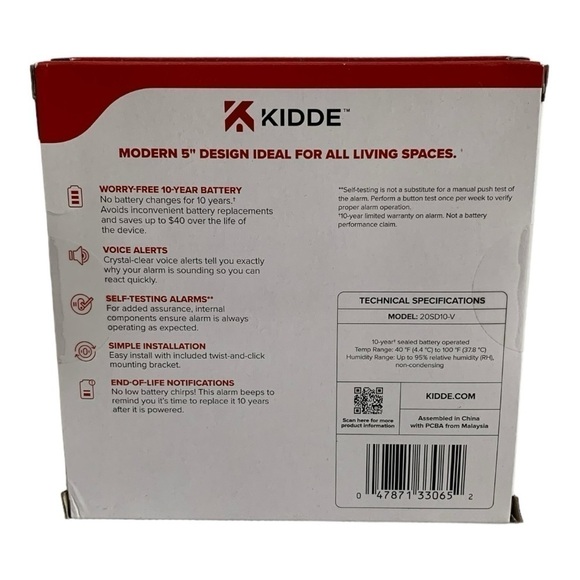 NIB Kidde Smoke Detector 10-Year Battery Powered LED Warning Light Indicators - Picture 4 of 4